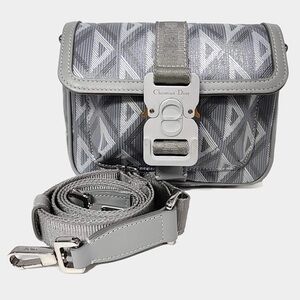 Authentic Dior Silver-Gray J'Adior Crossbody with Signature Buckle